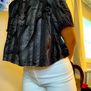 Satin / silk black crop top size L